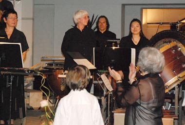 Applaus fr das Schlagwerk-Ensemble