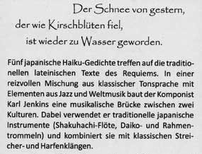 jap. Haiku im Requiem von Karl Jenkins