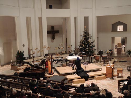 vor dem Weihnachtskonzert in St. Peter Heimstetten