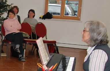 Chorprobe mit Christine Gampl